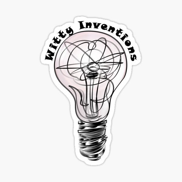 Witty Inventions White BG Sticker