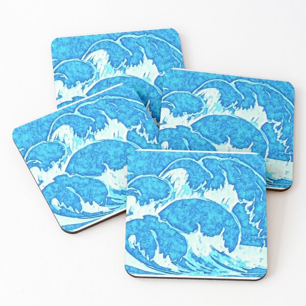 Item preview, Ocean wave, edited drawing, Light blue designed and sold by MariDaniArt.