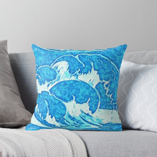 Item preview, Ocean wave, edited drawing, Light blue designed and sold by MariDaniArt.