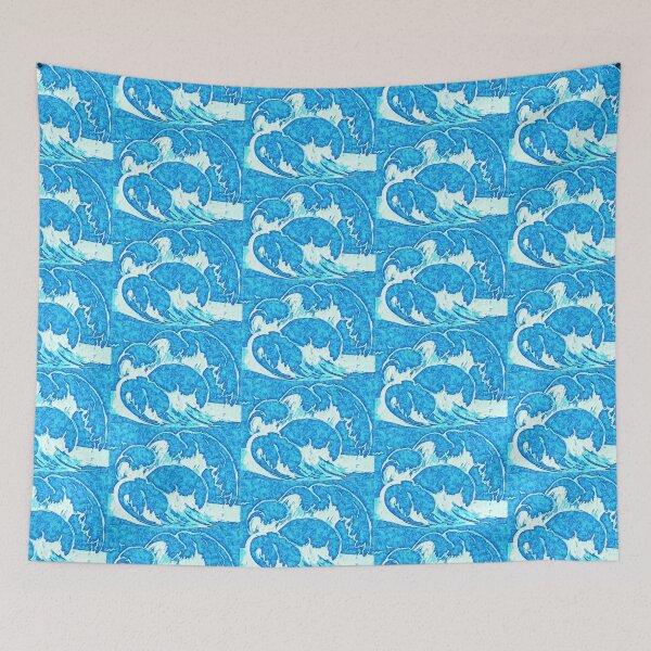 Item preview, Ocean wave, edited drawing, Light blue designed and sold by MariDaniArt.