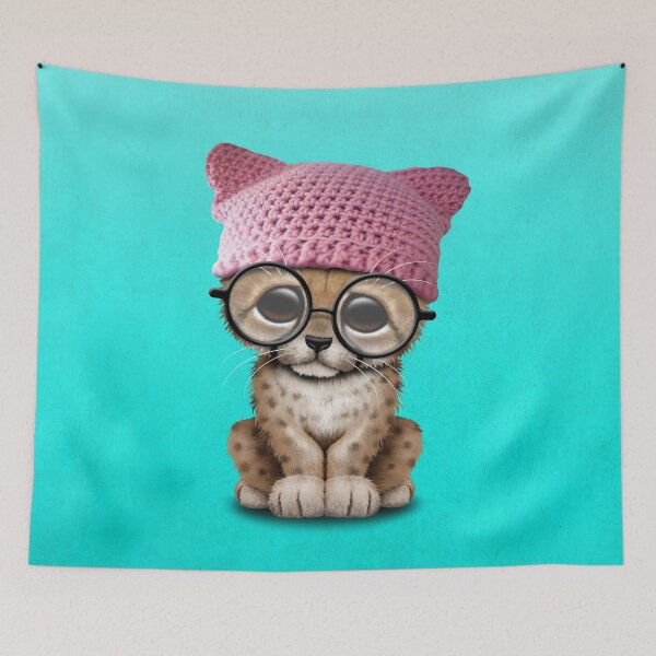 Item preview, Cute Cheetah Cub Wearing Pussy Hat designed and sold by JeffBartels.