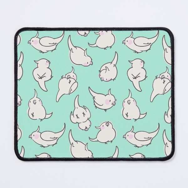 Item preview, White Cockatiel Doots on Turquoise designed and sold by Alstro-Arts.