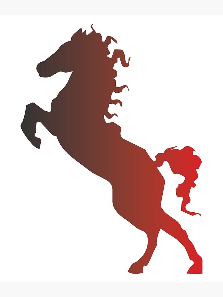 Cheval noir et rouge