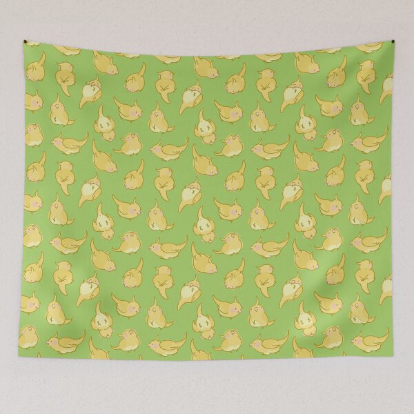 Item preview, Lutino Cockatiel Doots on Green designed and sold by Alstro-Arts.