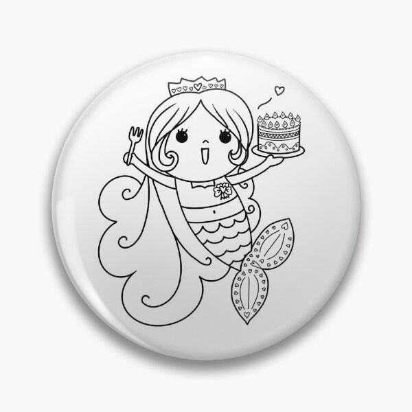 Item preview, mermaid coloring : happy birthday mermaid for painting activity at home or at birthday party designed and sold by Tina-studio.