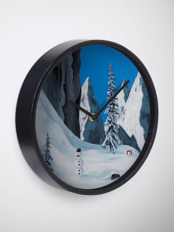 Alternate view of Snowman Clock