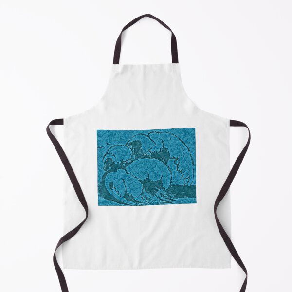 Item preview, Ocean wave, edited drawing, blue bricks designed and sold by MariDaniArt.