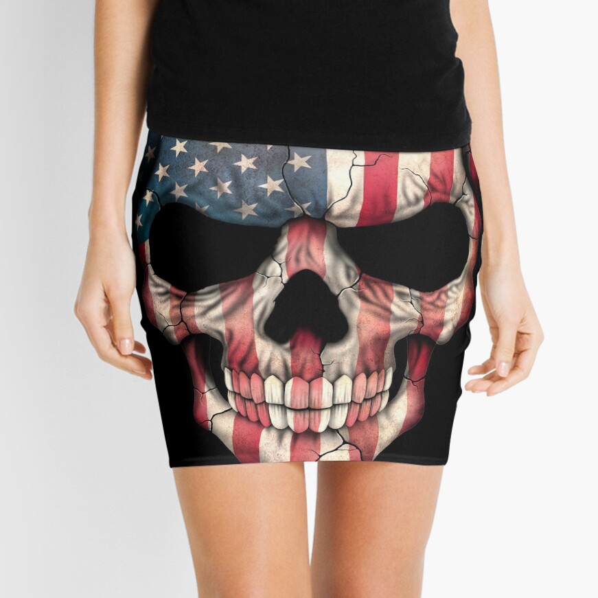 American Flag Skull Mini Skirt