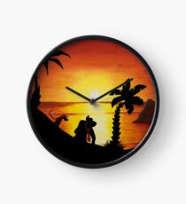 Sunset Shore Clock