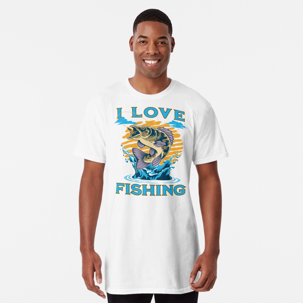 I Love Fishing on Light Background | Sticker