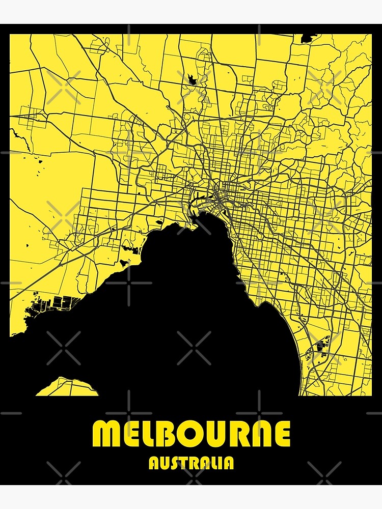 "CITY MAP ART PAINTING OF MELBOURNE" Poster for Sale by CPFdesign Redbubble