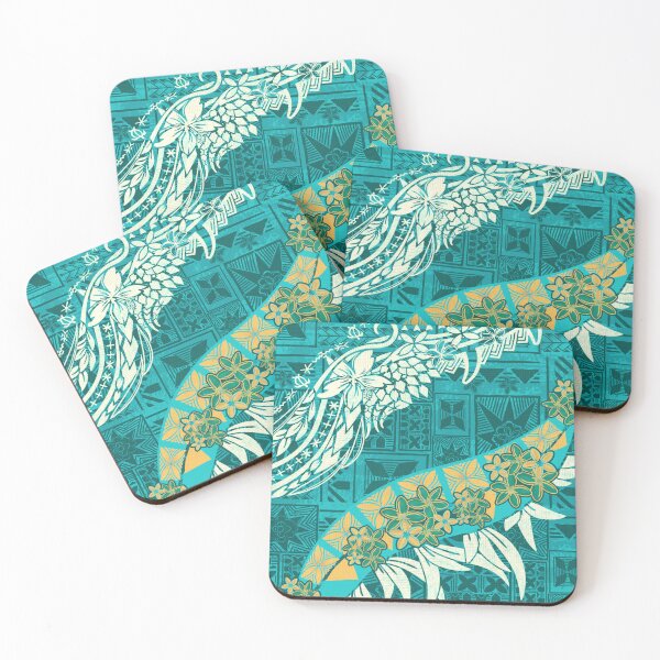 Item preview, Vintage Teal Tribal Hawaiian - Samoan - Polynesian Teal Tribal Print  designed and sold by sunnthreads.