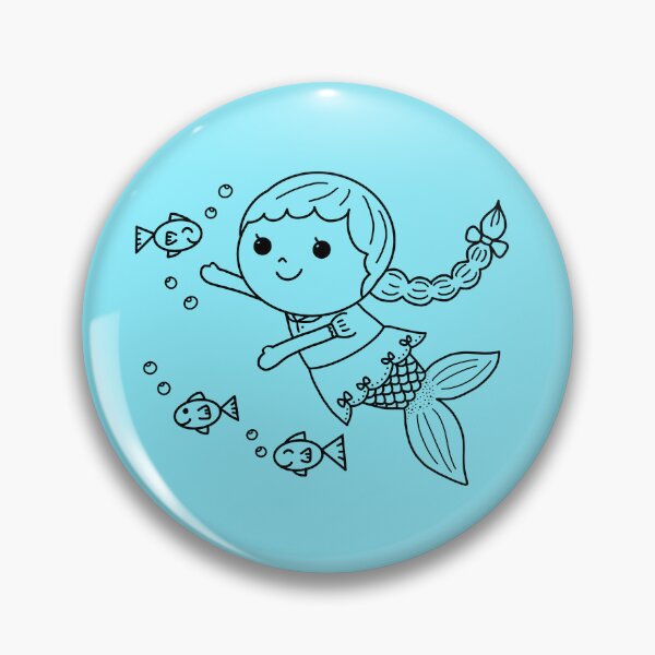 Item preview, mermaid coloring : long hair mermaid for painting activity at home or at birthday party designed and sold by Tina-studio.