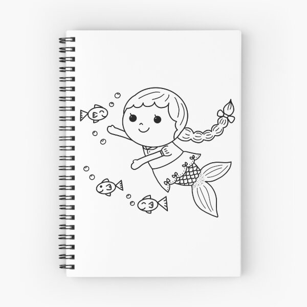 Item preview, mermaid coloring : long hair mermaid for painting activity at home or at birthday party designed and sold by Tina-studio.