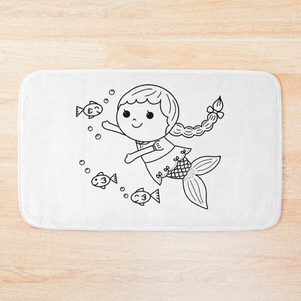 Item preview, mermaid coloring : long hair mermaid for painting activity at home or at birthday party designed and sold by Tina-studio.