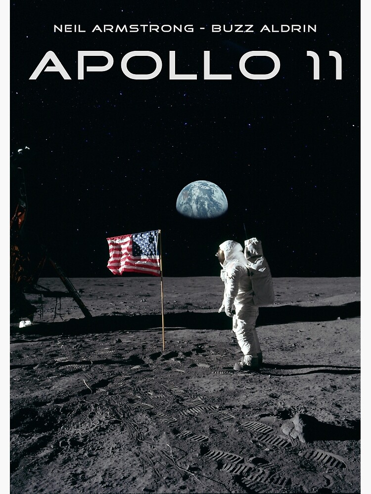 Discover Apollo 11 - Moon & the Earth Premium Matte Vertical Poster