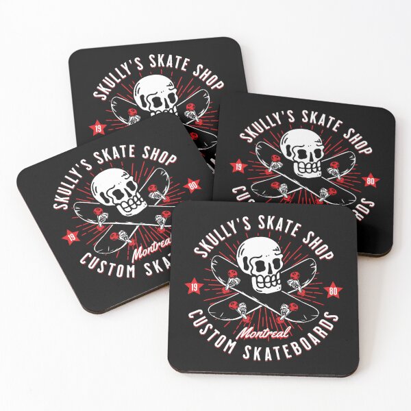 Item preview, Skully's Skate Shop Vintage Skateboarding Skull Custom Board designed and sold by petestyles.