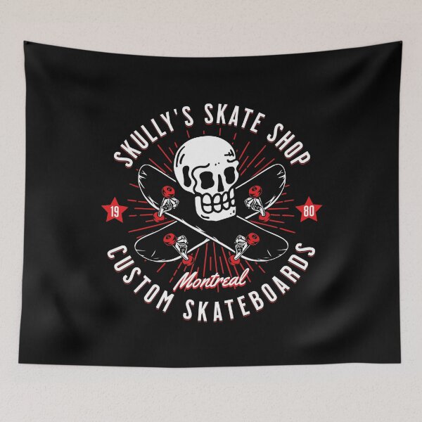 Item preview, Skully's Skate Shop Vintage Skateboarding Skull Custom Board designed and sold by petestyles.