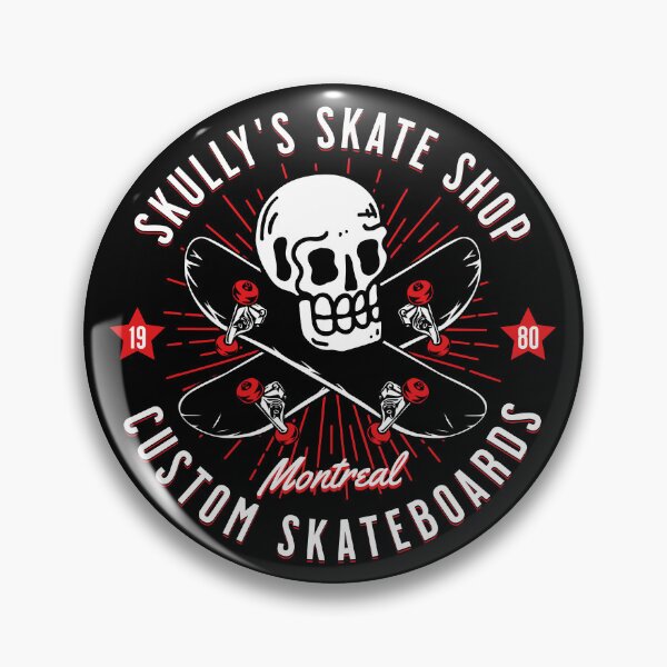Item preview, Skully's Skate Shop Vintage Skateboarding Skull Custom Board designed and sold by petestyles.