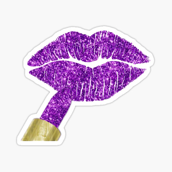 Item preview, Purple lipstick on pouty lips, fashion art designed and sold by Glimmersmith.
