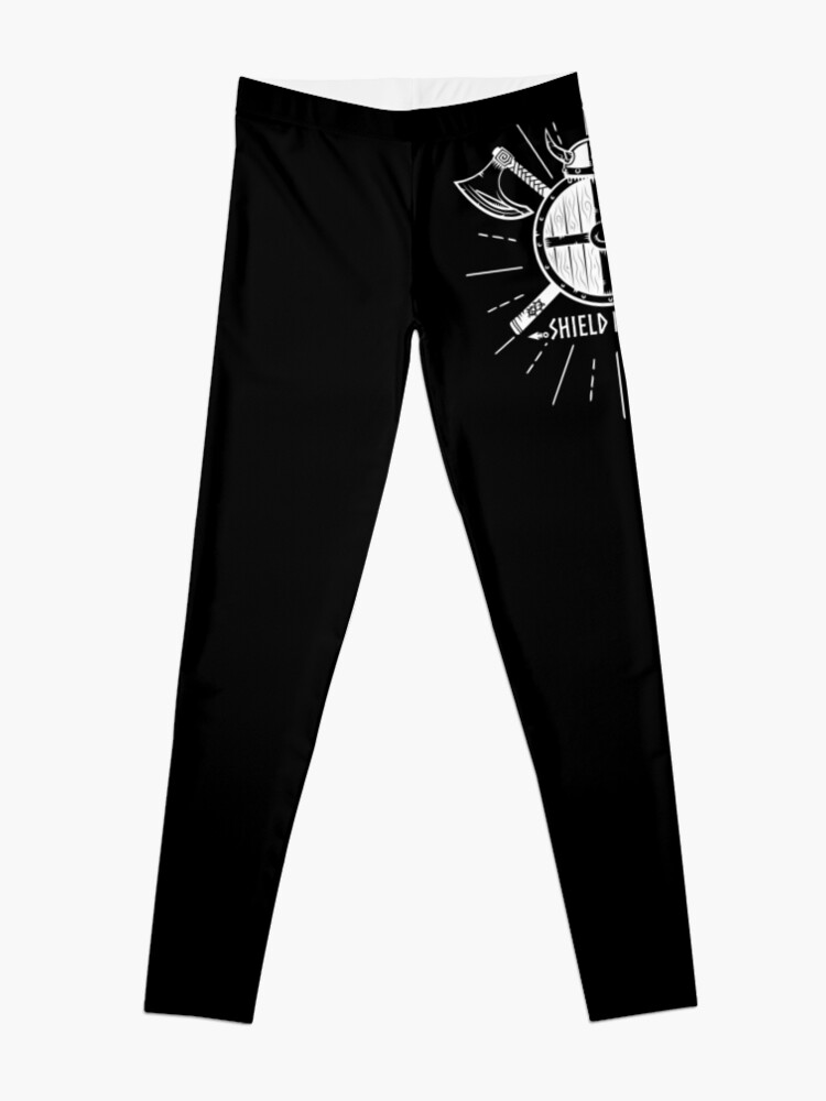 Alternate view of Viking Shield Maiden, woman warrior, horned helmet, crossed axes Leggings