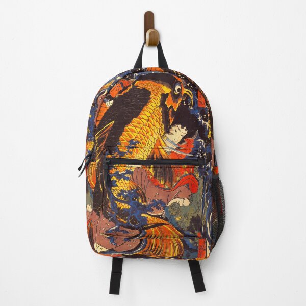Item preview, Vintage Japanese Carp Giant Fish and Samurai Fight designed and sold by MagicStrawberry.