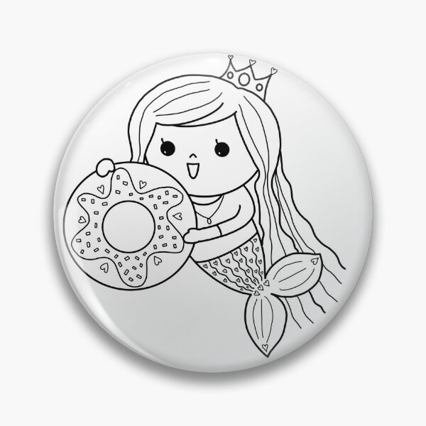 Item preview, mermaid coloring : I love donut for painting activity at home or at birthday party designed and sold by Tina-studio.