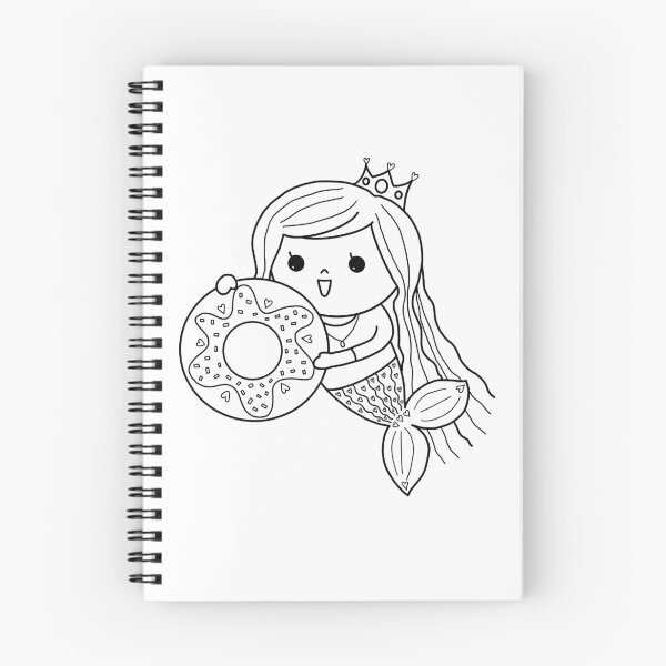 Item preview, mermaid coloring : I love donut for painting activity at home or at birthday party designed and sold by Tina-studio.