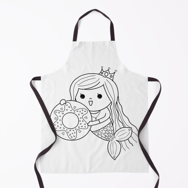 Item preview, mermaid coloring : I love donut for painting activity at home or at birthday party designed and sold by Tina-studio.