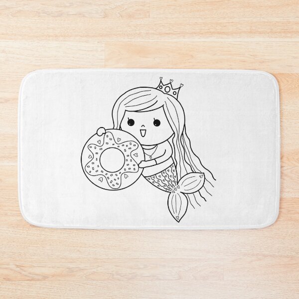 Item preview, mermaid coloring : I love donut for painting activity at home or at birthday party designed and sold by Tina-studio.