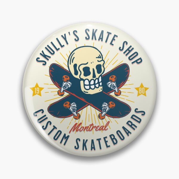 Item preview, Skully's Skate Shop Vintage Skateboarding Skull Custom Board designed and sold by petestyles.
