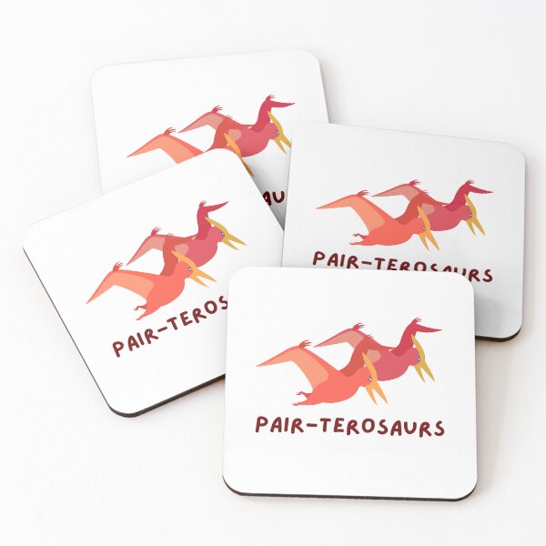 Item preview, Funny Pair of Pterosaur Dinosaurs Pair-terosaurs pterodactyls designed and sold by CherieTree.
