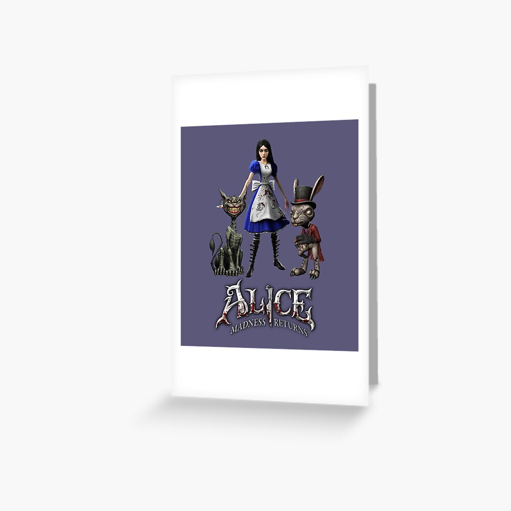 Gift Idea Alice Madness Returns Alice Liddell Cheshire Cat White Rabbit  Greeting Card for Sale by Jennyfer1991