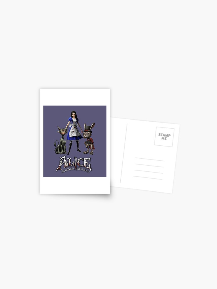 Alice: Madness Returns-Alice Liddell, Cheshire Cat, White Rabbit | Postcard