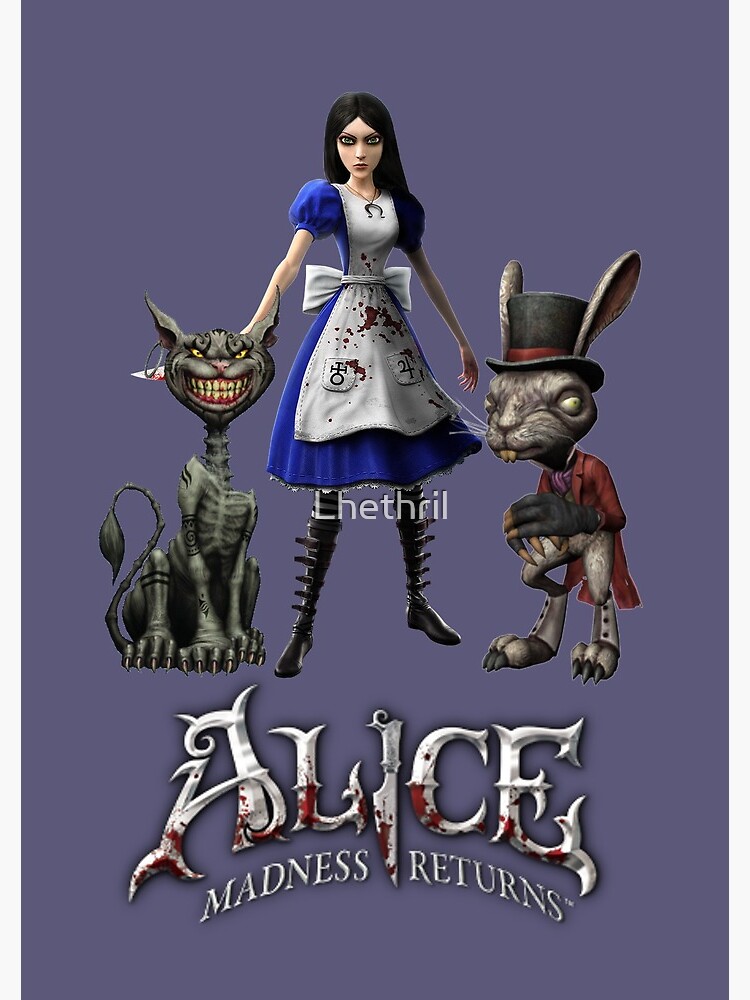 Gift Idea Alice Madness Returns Alice Liddell Cheshire Cat White Rabbit  Greeting Card for Sale by Jennyfer1991