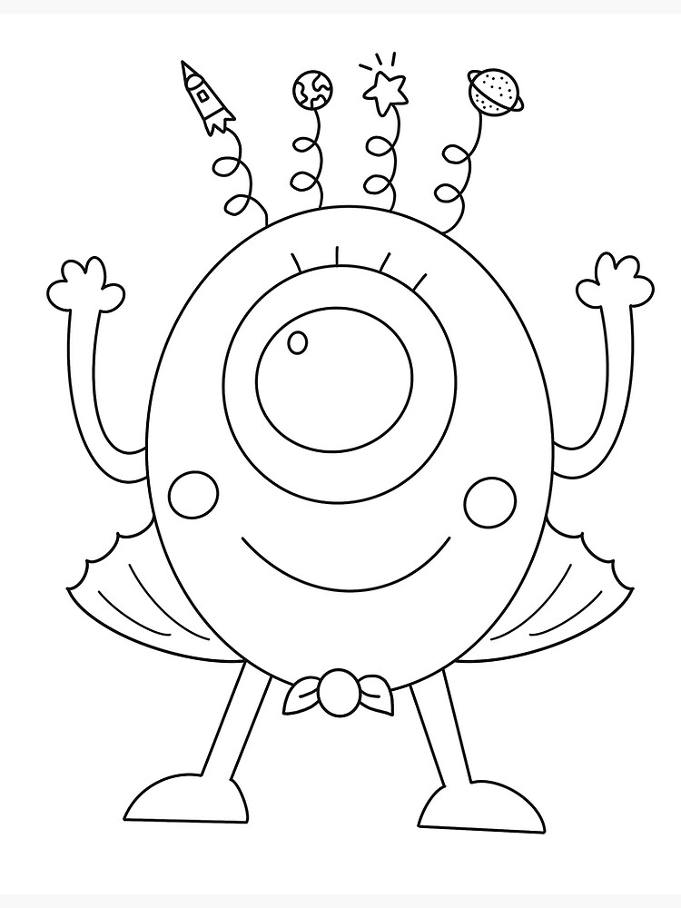 Cute Monster large coloring sheets - Pearl Paint