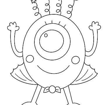 Cute Monster large coloring sheets - Pearl Paint