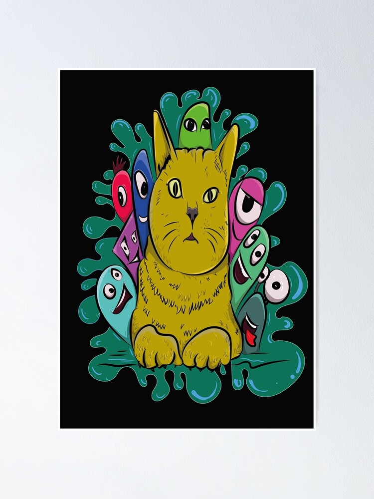 "animal doodle art character" Poster for Sale by OcciArt | Redbubble