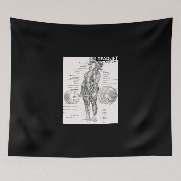 Item preview, Deadlift Muscle Chart Anatomy Diagram Anime Gym Motivational Active T-Shirt designed and sold by monica45je.