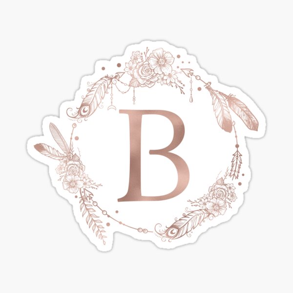 Letter B Pink Glitter Stickers | Redbubble