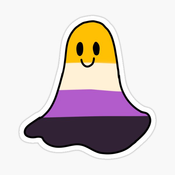 Non binary pride ghost Sticker