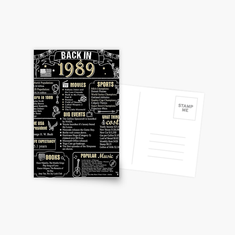 birthday-anniversary-1989-history-back-in-1989-poster-for-sale-by-ltllima-redbubble for Back In 1989 Free Printable Birthday Anniversary 1989 History Back in 1989