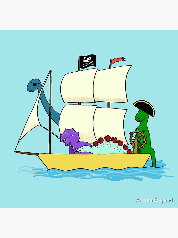 Dinosaur pirates sail the seven seas by andreaengland