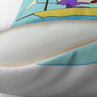 Alternate view of Dinosaur pirates sail the seven seas Throw Pillow