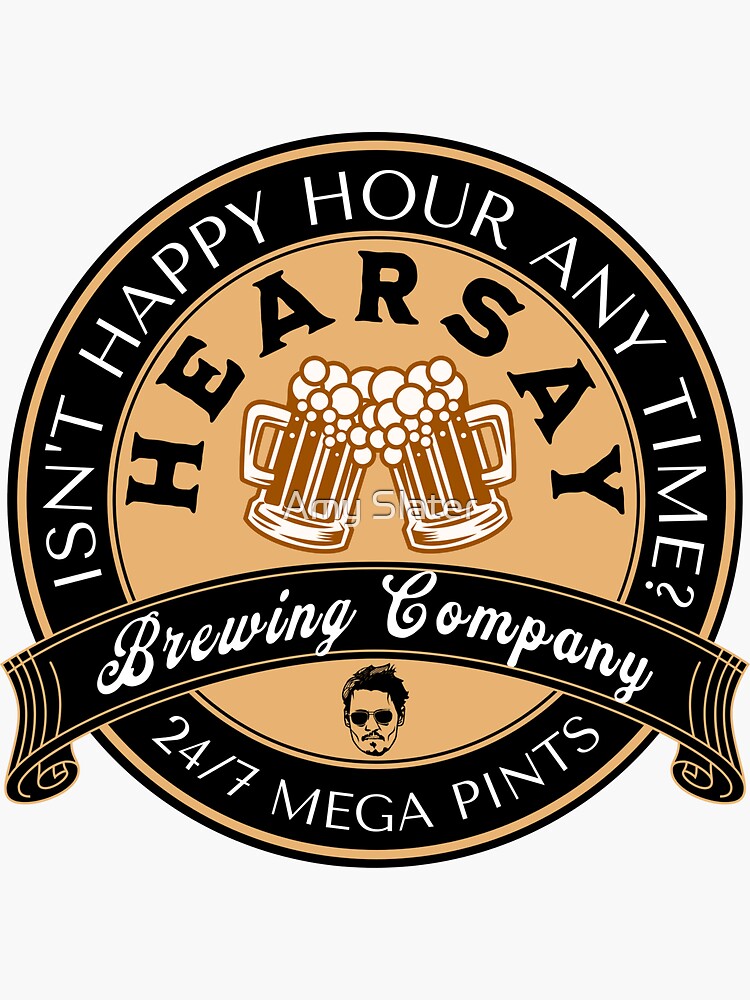 "Hearsay Brewing, Mega Pint, Mega Pint, Funny, Happy Hour" Sticker by