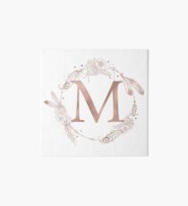Buchstabe M Rose Gold-Rosa-Anfangsmonogramm Galeriedruck