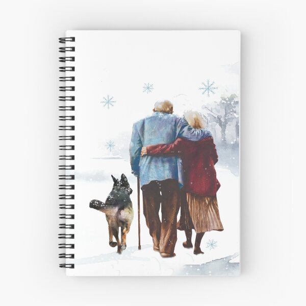 Item preview, Old Couple German and dog walking in cold weather designed and sold by Jeff929.