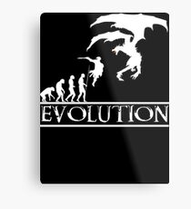 Skyrim Evolution Metal Print