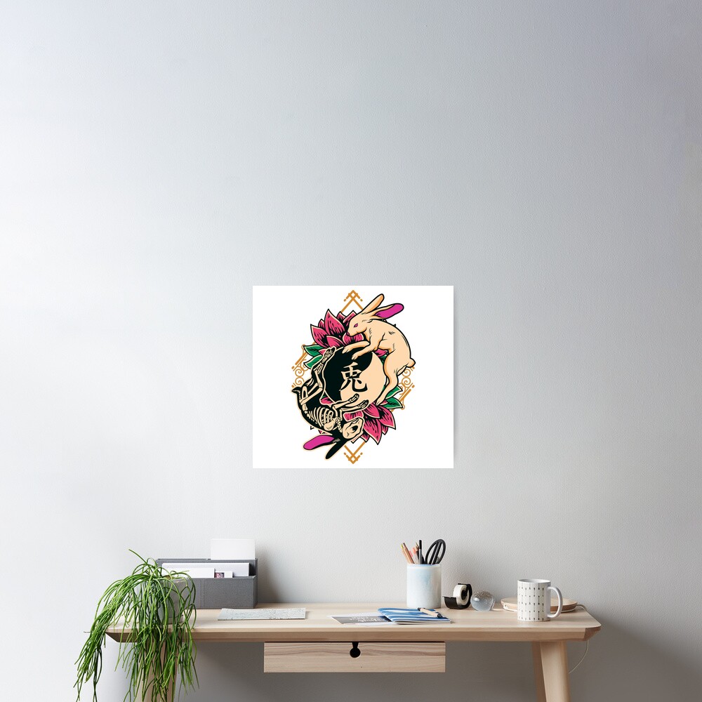 yin-yang-rabbit-art-poster-for-sale-by-milkygmail-redbubble