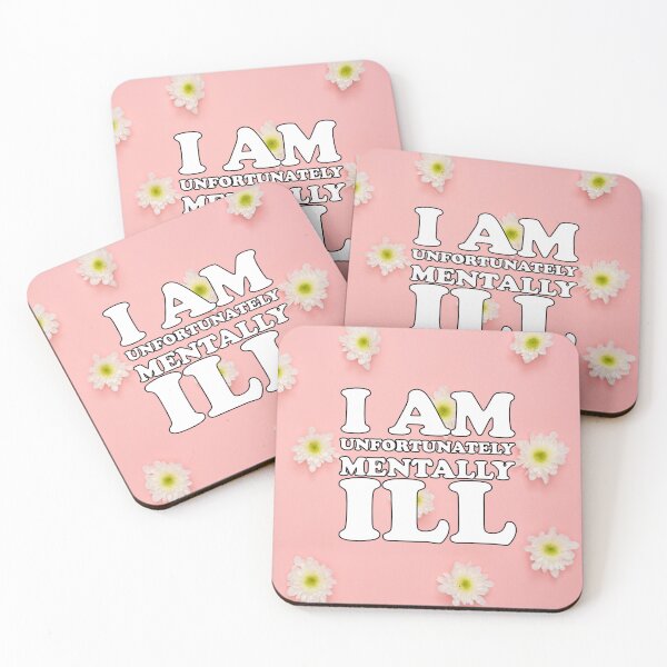 Item preview, Pink Flower Background: I am Unfortunately Mentally Ill designed and sold by SomeDesignThing.